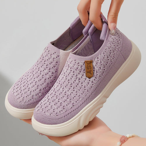 Damen Bequeme Slip-On Freizeitschuhe EB