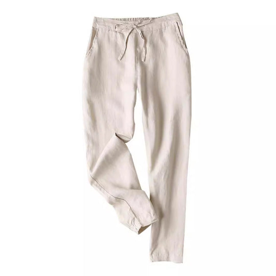Damen Leichte Chinohose aus atmungsaktivem Leinenmix mit verstellbarem Bund EB