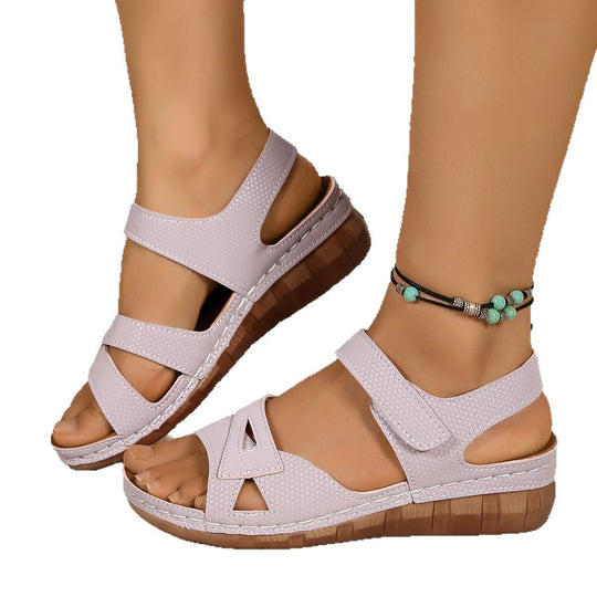 Damen Komfortable Wedge-Sandalen mit verstellbaren Riemen EB