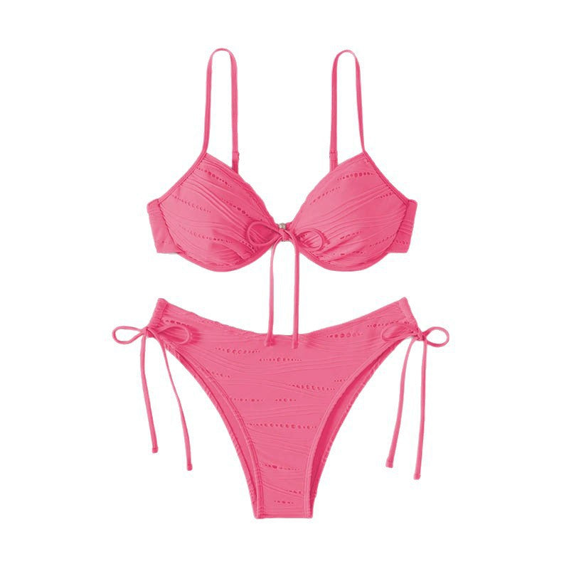 Damen Triangelbikini mit verstellbaren Bindebändern EB