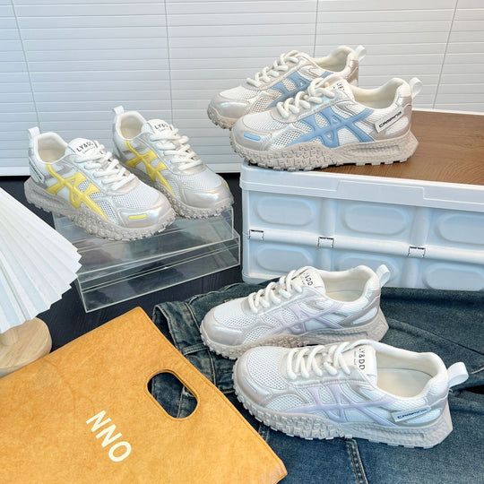 Damen Sportliche Sneakers mit atmungsaktiver Mesh-Oberfläche und rutschfester Sohle EB