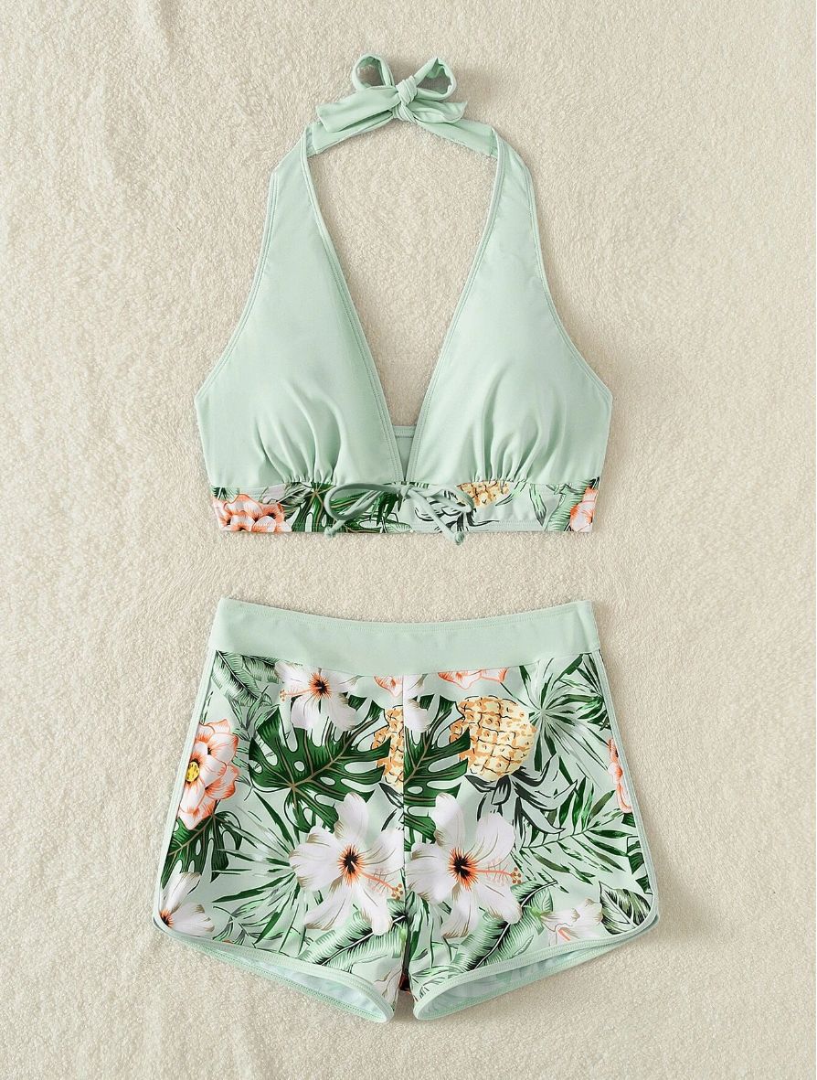 Damen Sportliches Bikiniset mit floralem Design EB