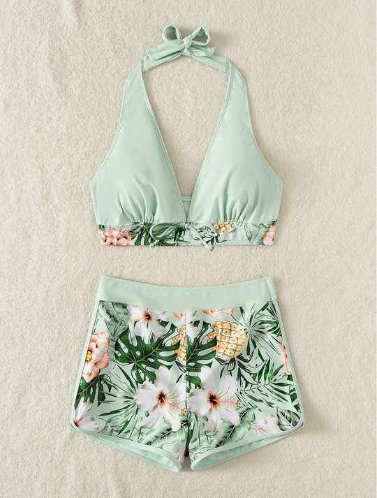 Damen Sportliches Bikiniset mit floralem Design EB