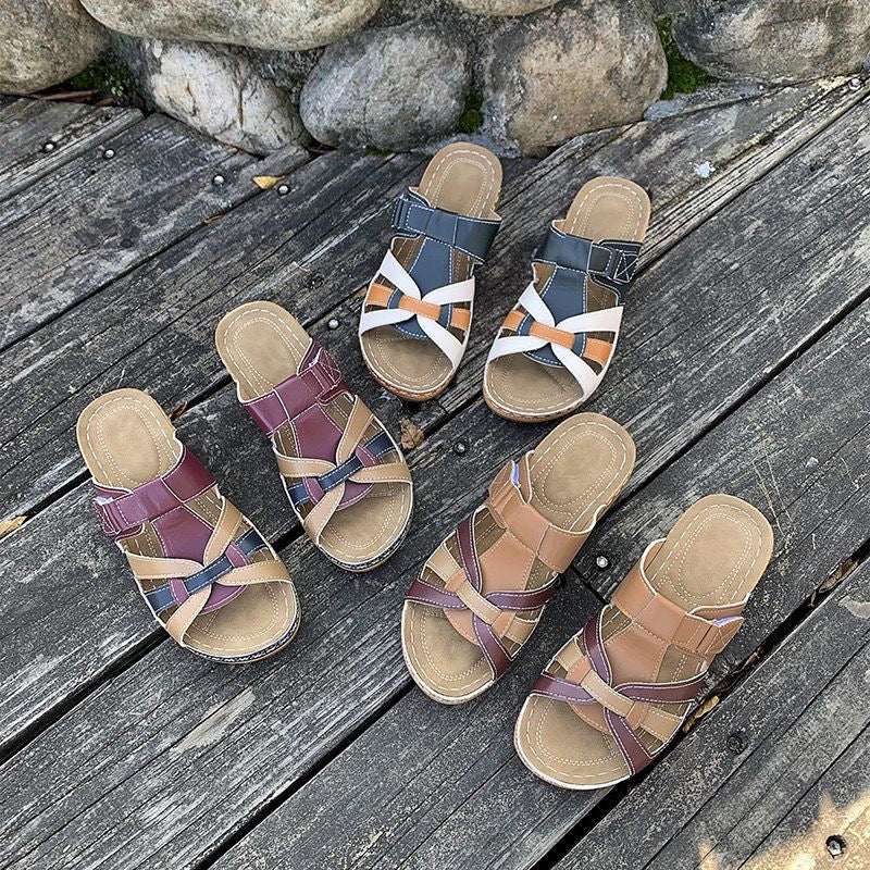 Damen Bequeme Riemensandalen mit ergonomischem Fußbett und modischem Riemendesign EB
