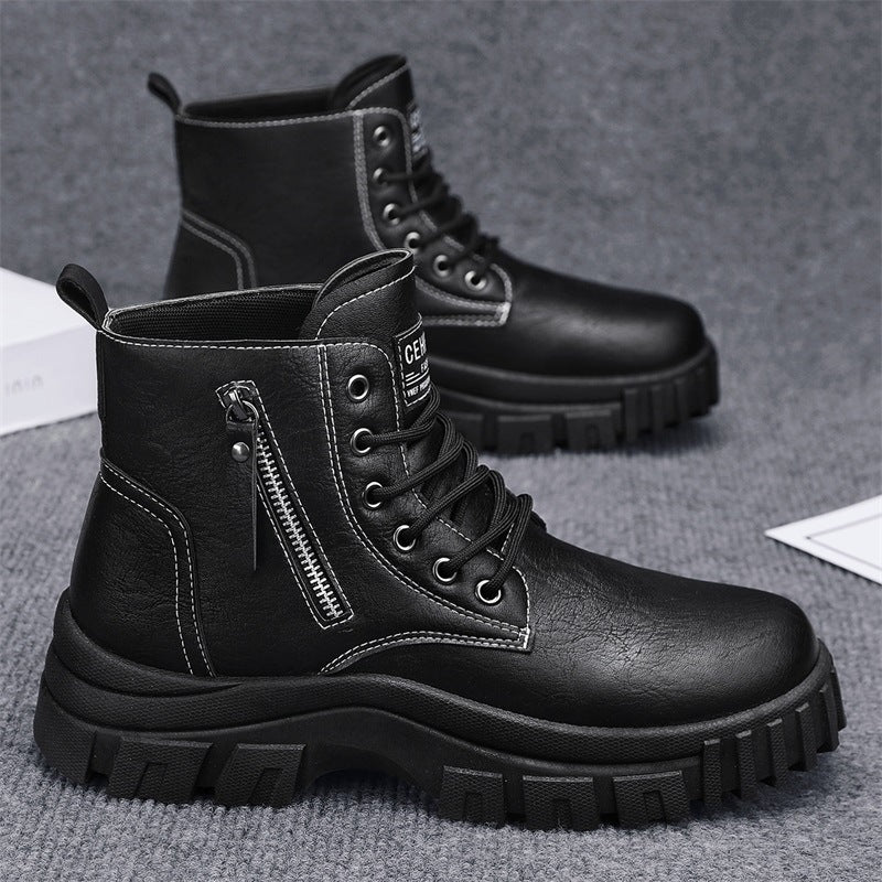 Damen Stiefeletten mit robustem Profil und seitlichem Reißverschluss EB