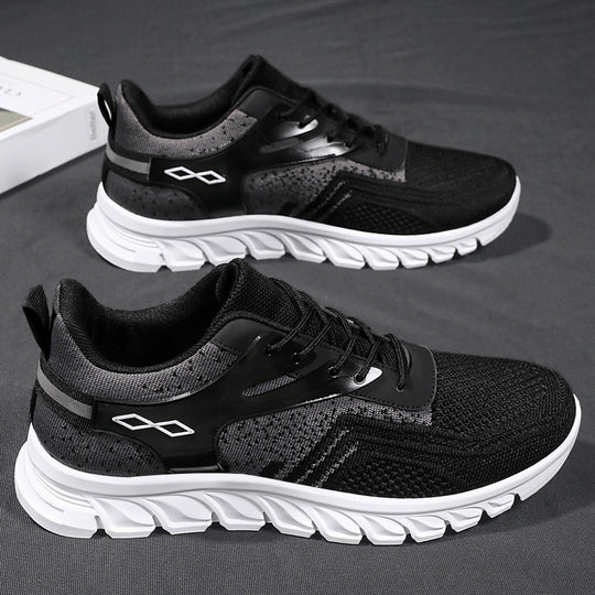 Herren nan flexibler Mesh-Running-Sneaker mit geformter Memory-Fußsohle und stoßdämpfender Wellenlaufsohle EB
