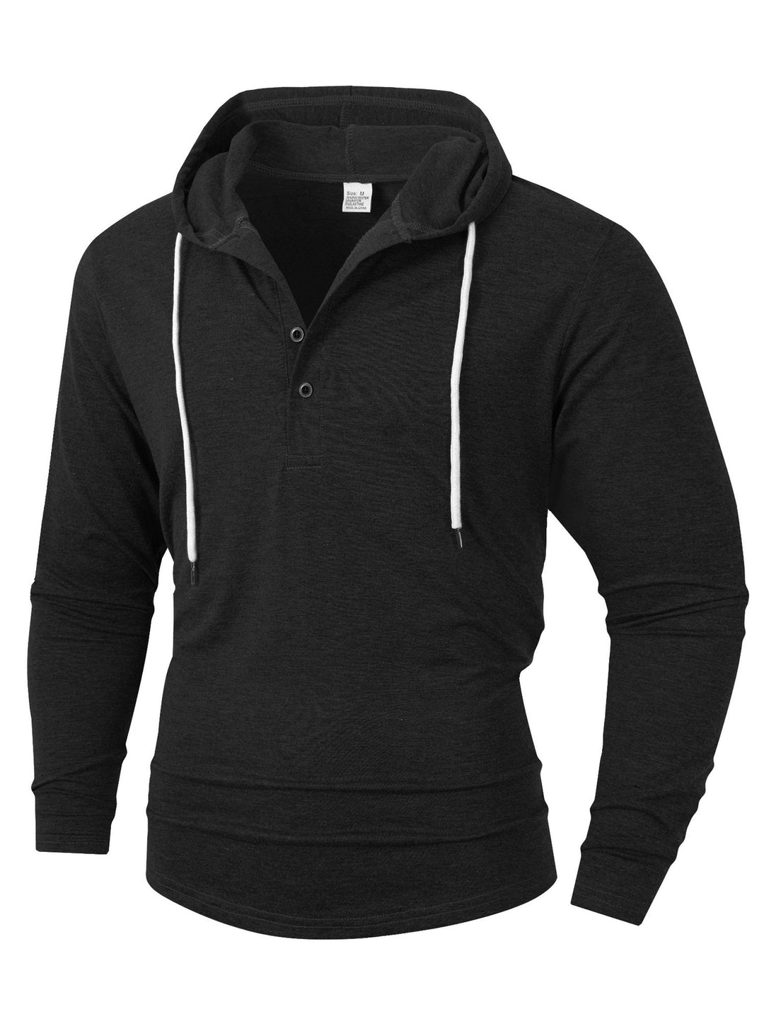 Herren Hoodie mit knöpfbarem Kragen und Kordelzug EB
