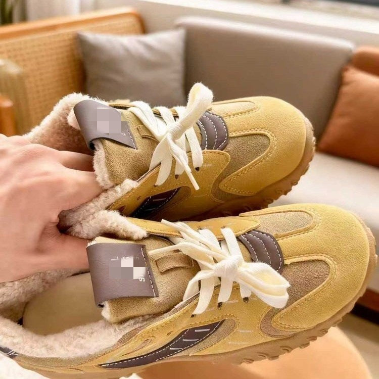Damen Bequeme Outdoor-Sneaker mit wärmendem Innenfutter und modischer Schnürung EB