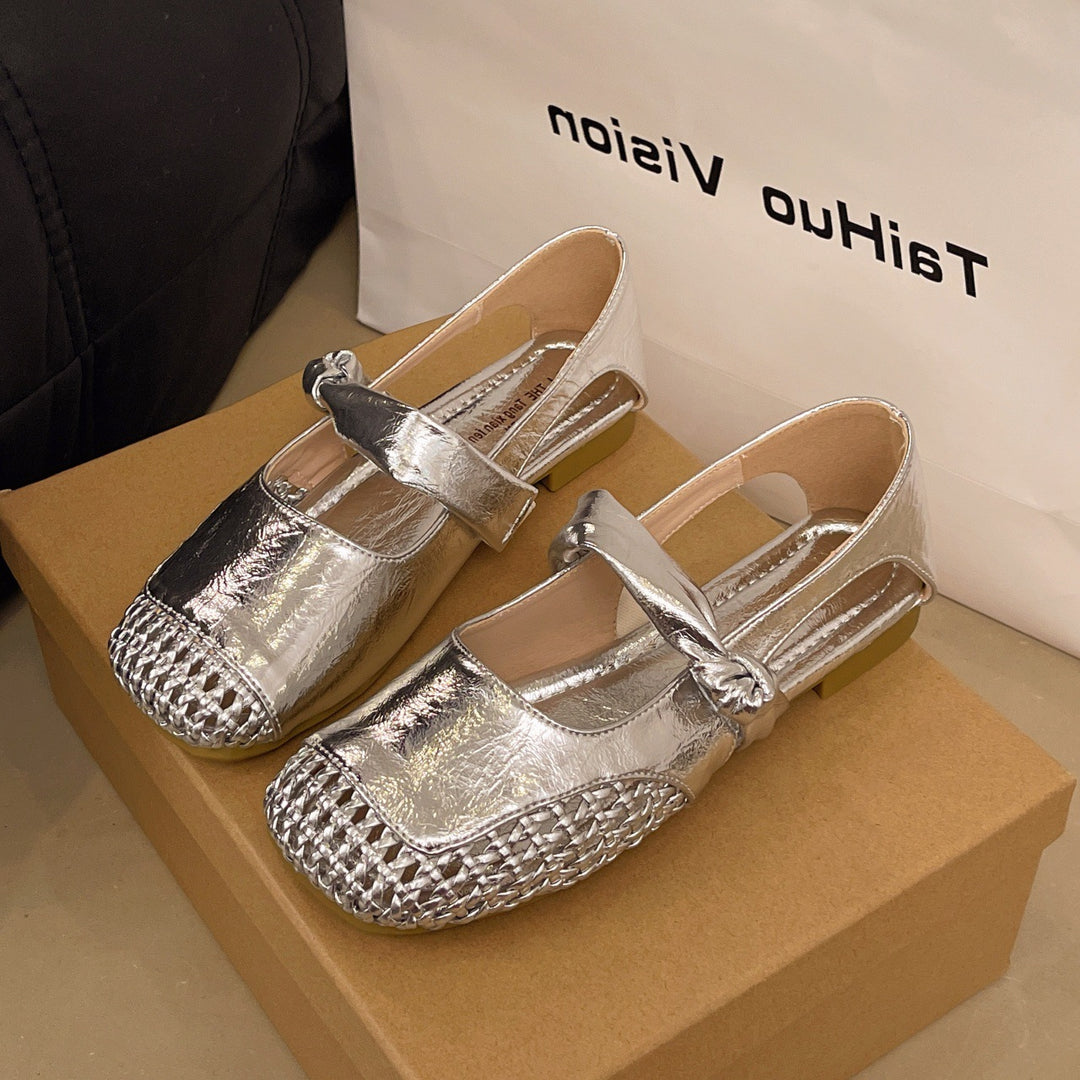 Damen Ballerinas mit modischem Riemchen und elegantem Flechtdetail EB