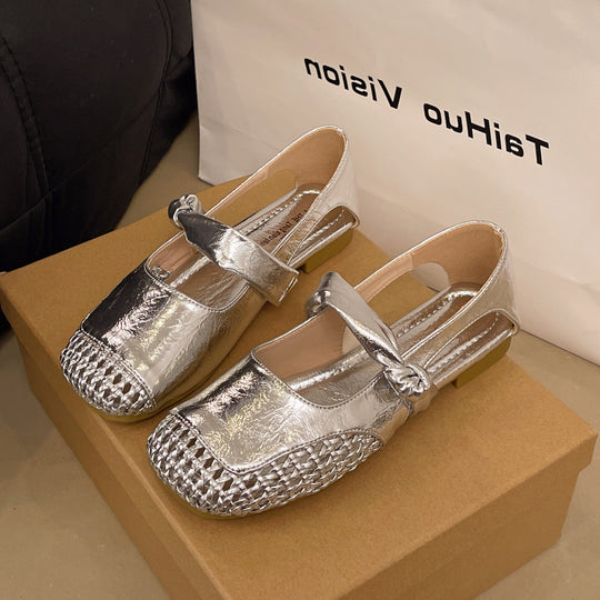 Damen Ballerinas mit modischem Riemchen und elegantem Flechtdetail EB