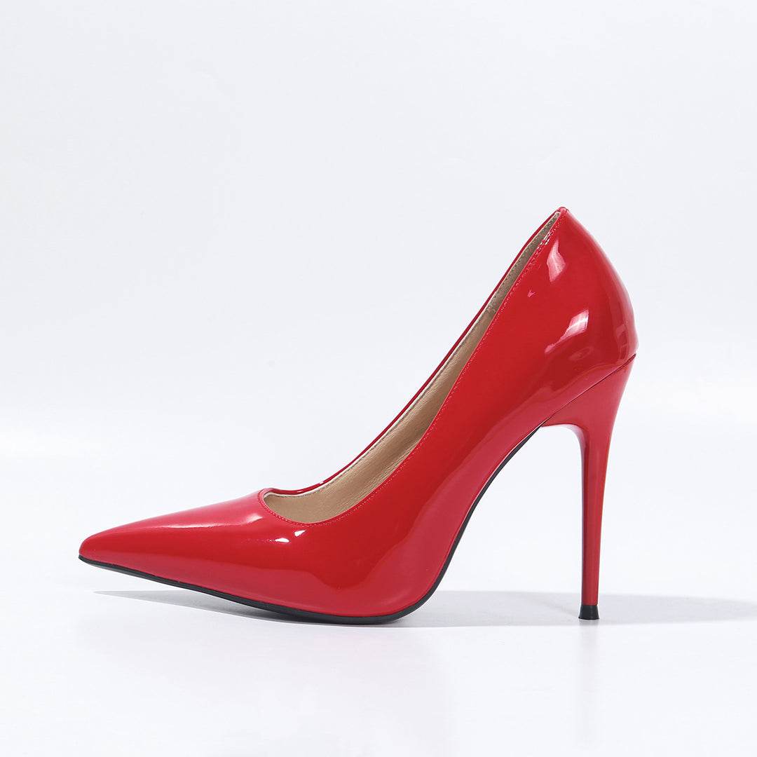 Damen spitze High Heel Pumps mit glänzendem Obermaterial EB