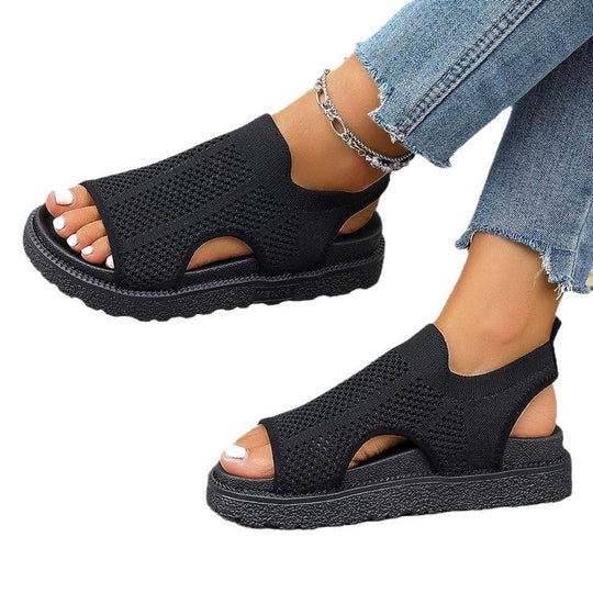 Damen modische Sandalen mit atmungsaktivem Netzdesign und griffiger Sohle EB