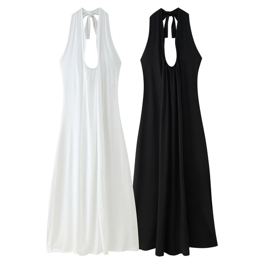 Elegantes Damen Maxikleid mit Tiefem V-Ausschnitt & Rüschendesign für Abend & Events | EB