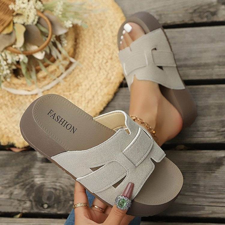 Damen Komfortable Mules mit modischem Riemendesign EB
