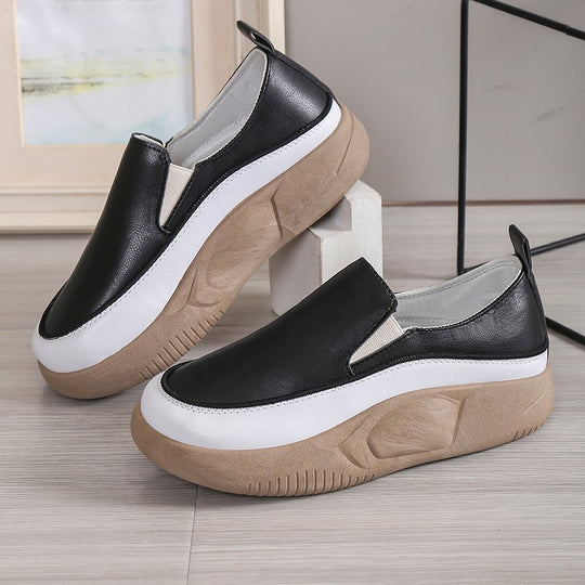 Damen trendige Slip-On Sneakers mit modischem Plateau EB