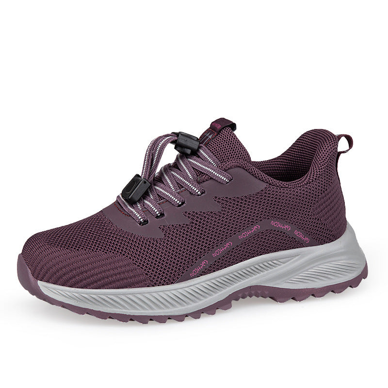 Damen komfortable Laufsneaker mit elastischem Schnellverschluss und atmungsaktiver Mesh-Oberfläche EB