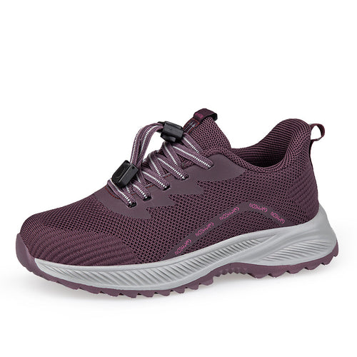 Damen komfortable Laufsneaker mit elastischem Schnellverschluss und atmungsaktiver Mesh-Oberfläche EB