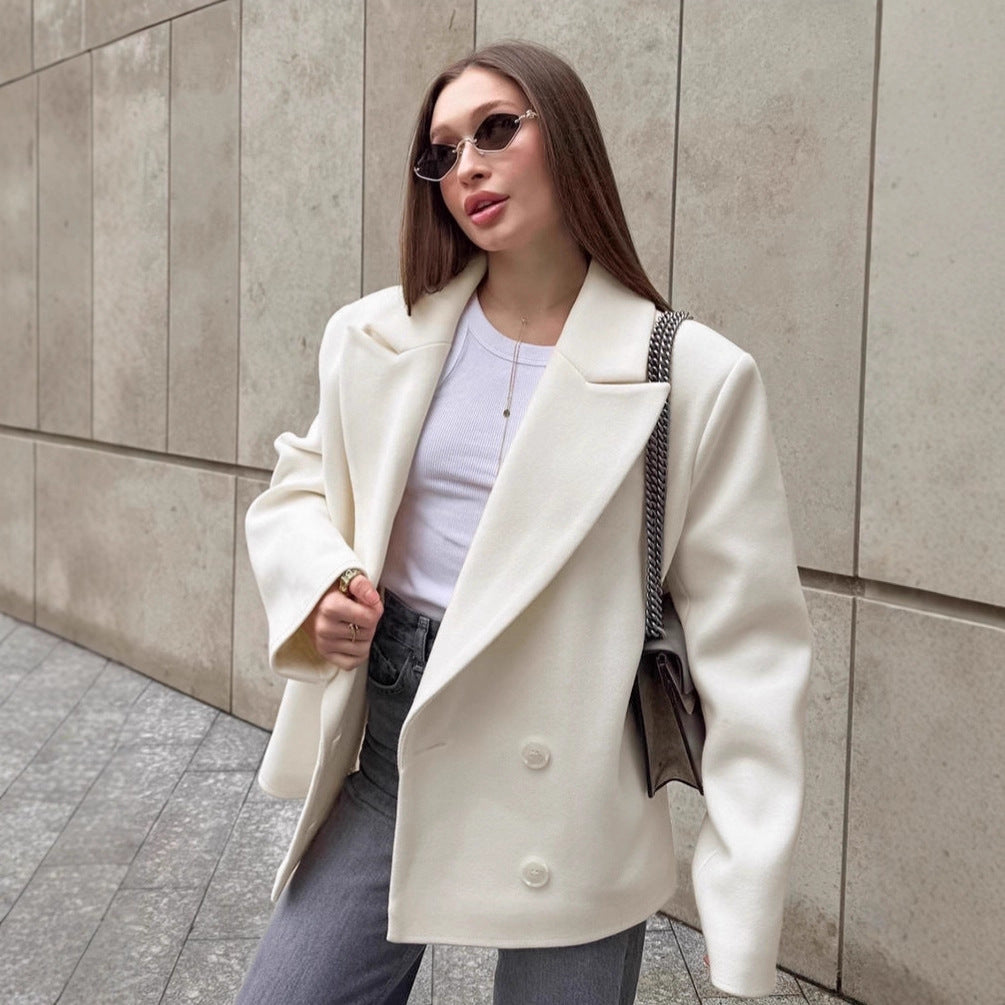 Damen modische oversized Blazerjacke mit schickem Design EB