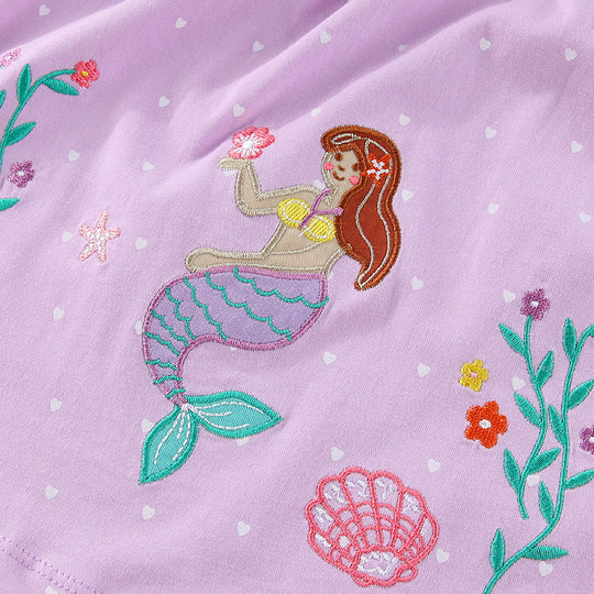 Mädchen Sommerkleid mit verzauberndem Meerjungfrau-Stickdesign EB