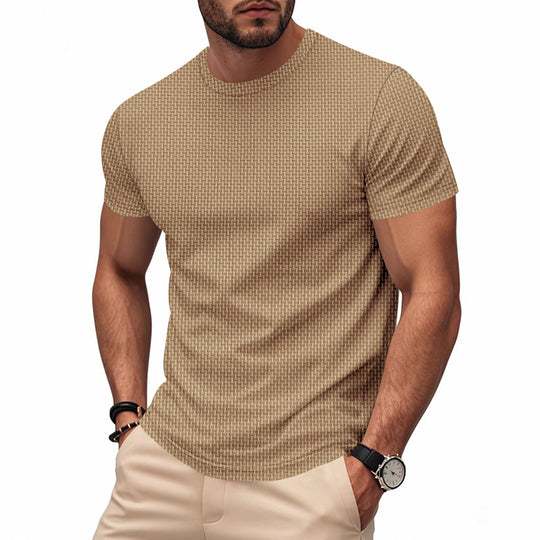 Herren Kurzarm T-Shirt mit strukturiertem Design und atmungsaktiver Baumwolle EB