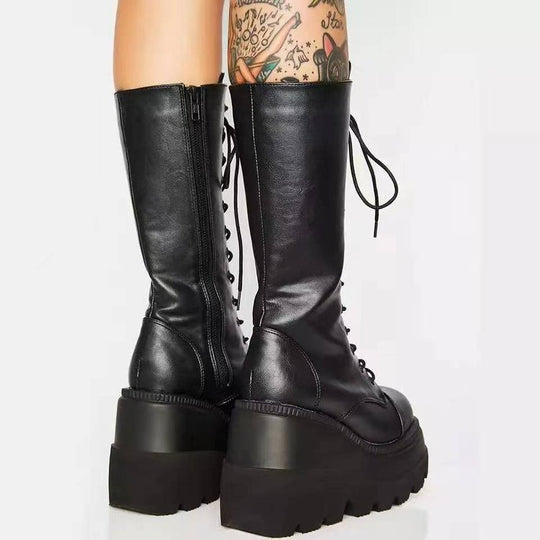 Damen Schnürstiefel im Urban-Style mit stabiler Sohle EB