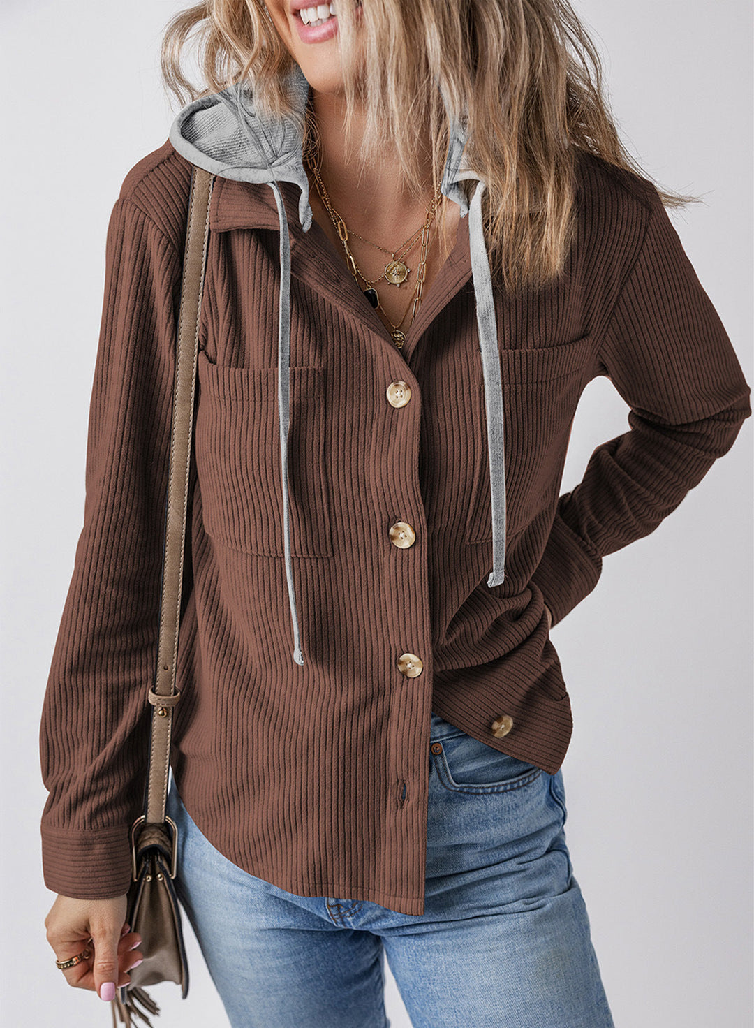 EB | Revers Knopf Kapuzenjacke