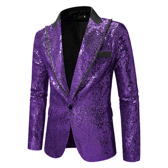 Herren Glitzernder Smokingblazer aus hochwertigem Satin EB