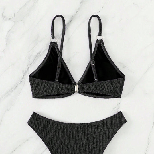 Damen Triangel-Bikini mit Ringverzierungen EB