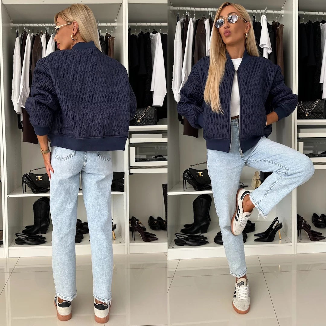 Damen elegante Steppjacke mit voluminösen Ärmeln EB