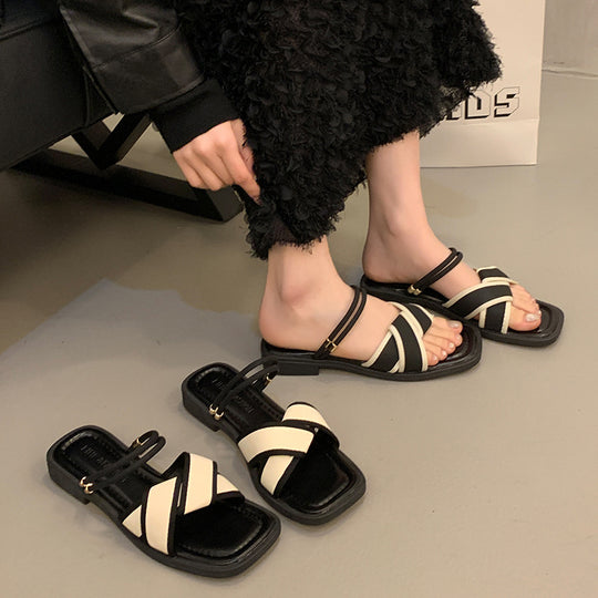 Damen modische Riemchen-Sandalen mit eleganten Akzenten EB