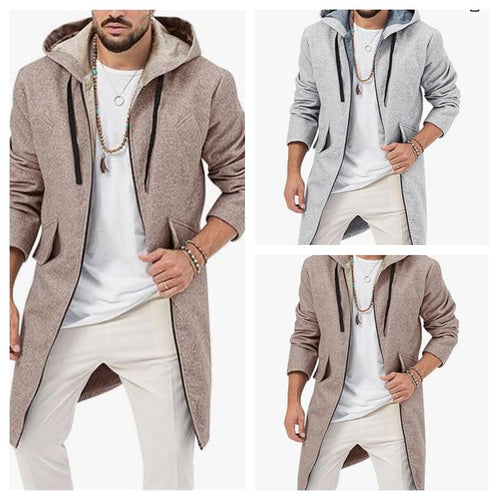Herren modische Langjacke mit Kapuze EB