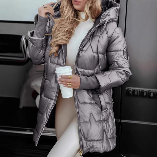 Damen Steppjacke mit Kapuze und praktischen Taschen EB