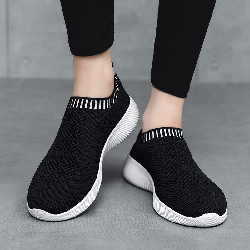 Damen Bequeme Slip-On Sneakers mit atmungsaktivem Obermaterial EB