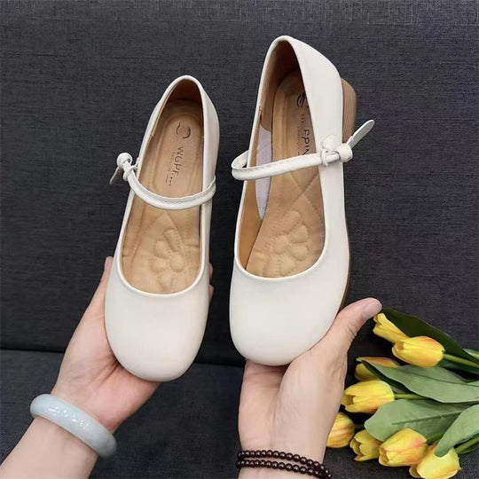 Damen elegante Ballerinas mit modischem Riemen und komfortablem Fußbett EB