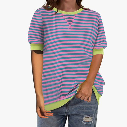 Damen Modisches Streifenshirt mit lässigem Schnitt EB