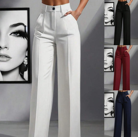 Damen elegante weite Bundfaltenhose EB
