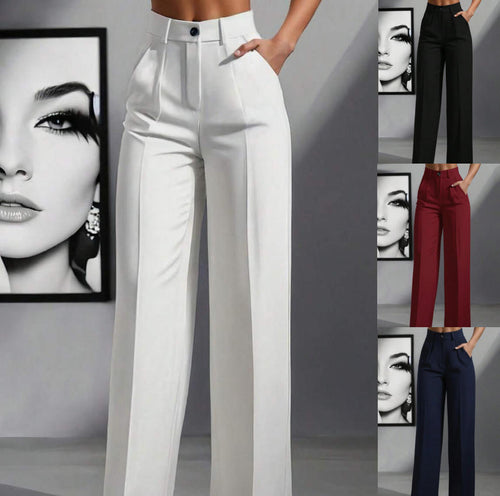 Damen elegante weite Bundfaltenhose EB