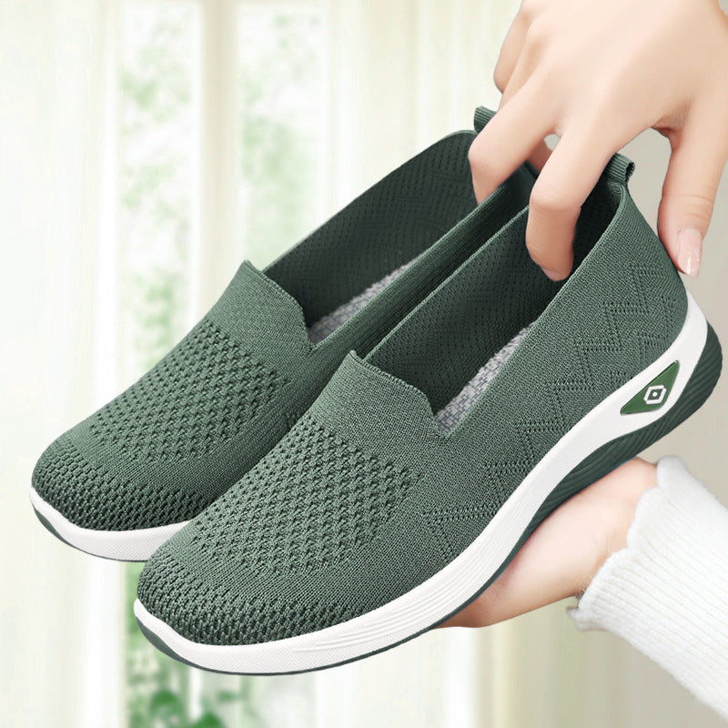 Damen Komfortable Slip-On Sneakers mit elastischem Obermaterial EB