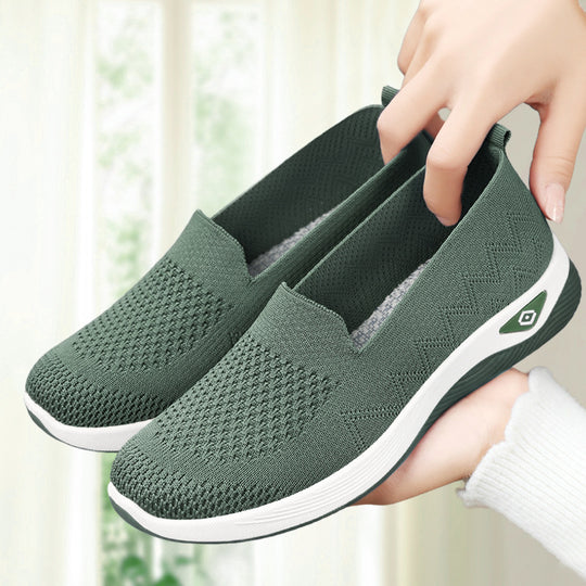 Damen Komfortable Slip-On Sneakers mit elastischem Obermaterial EB