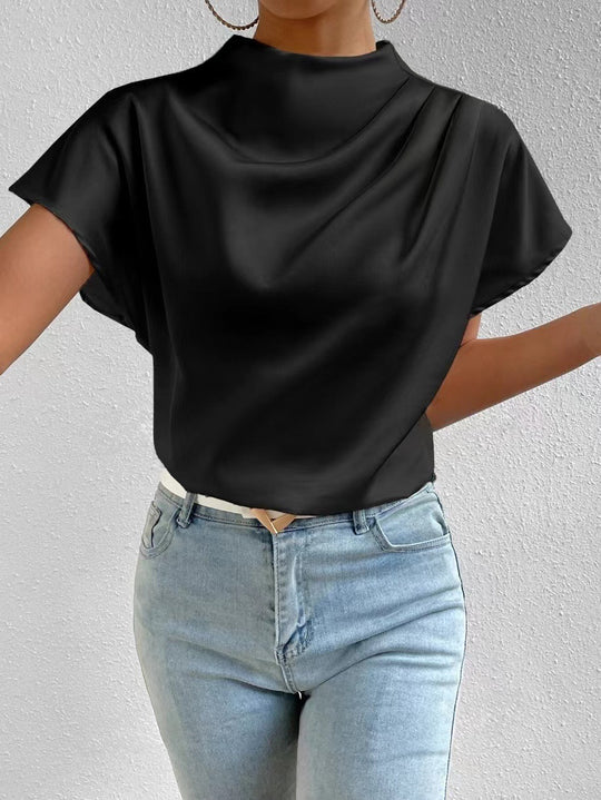 Damen ierte Bluse mit elegantem Stehkragen EB
