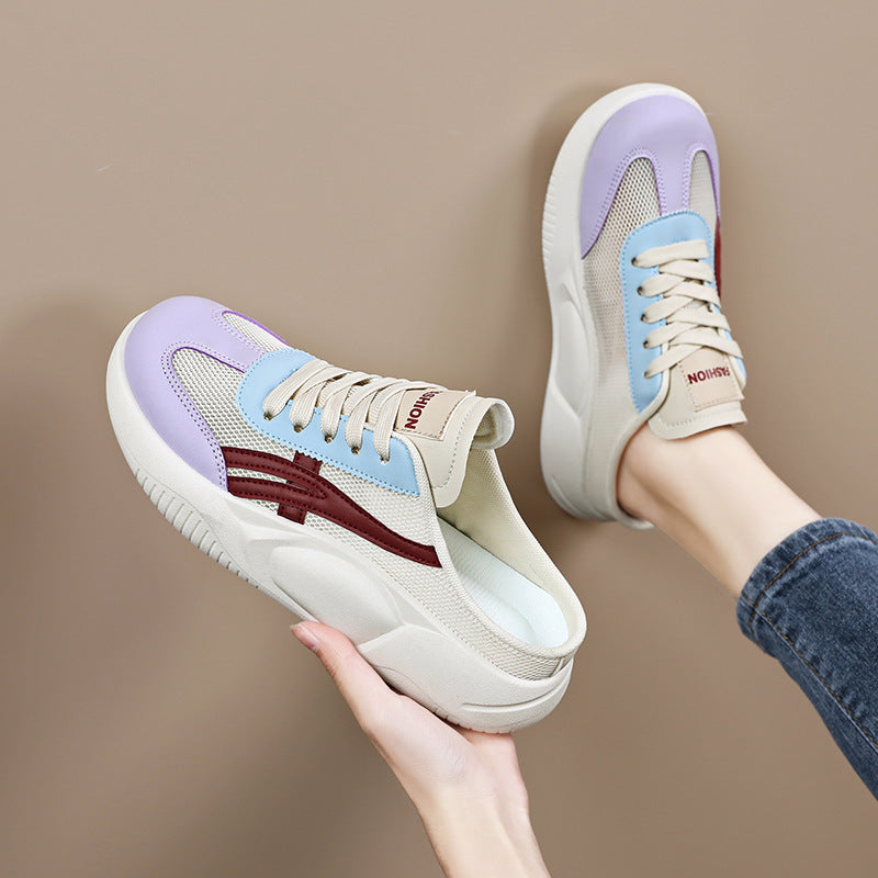 Damen Sportliche Slip-On Sneakers mit luftiger Mesh-Oberfläche und dämpfender Sohle EB