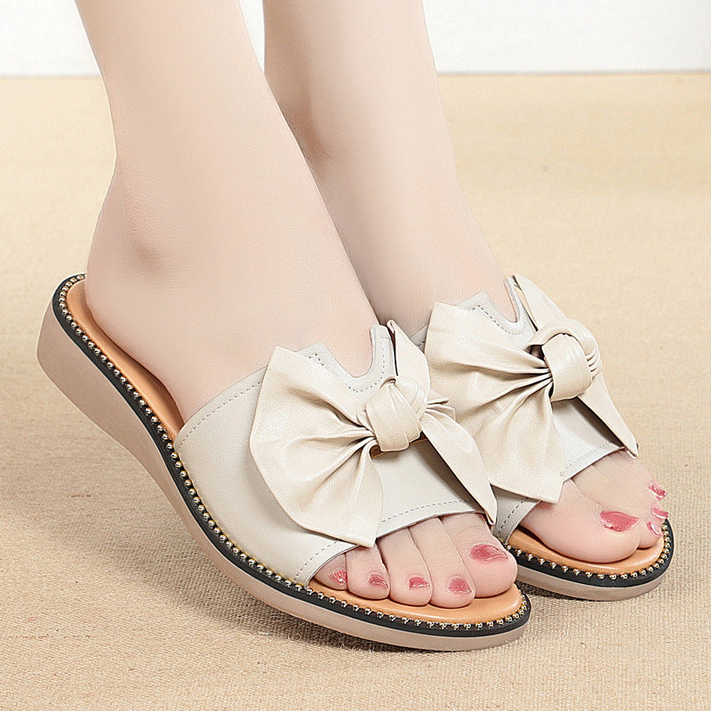 Damen Sandalen mit modischem Schleifen-Design und bequemer Sohle EB