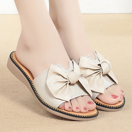 Damen Sandalen mit modischem Schleifen-Design und bequemer Sohle EB