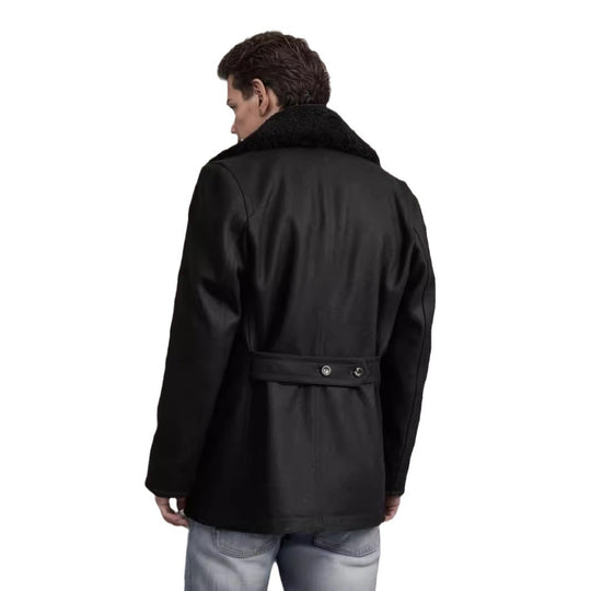 Herren Wollmantel mit kontrastierendem Kragen EB
