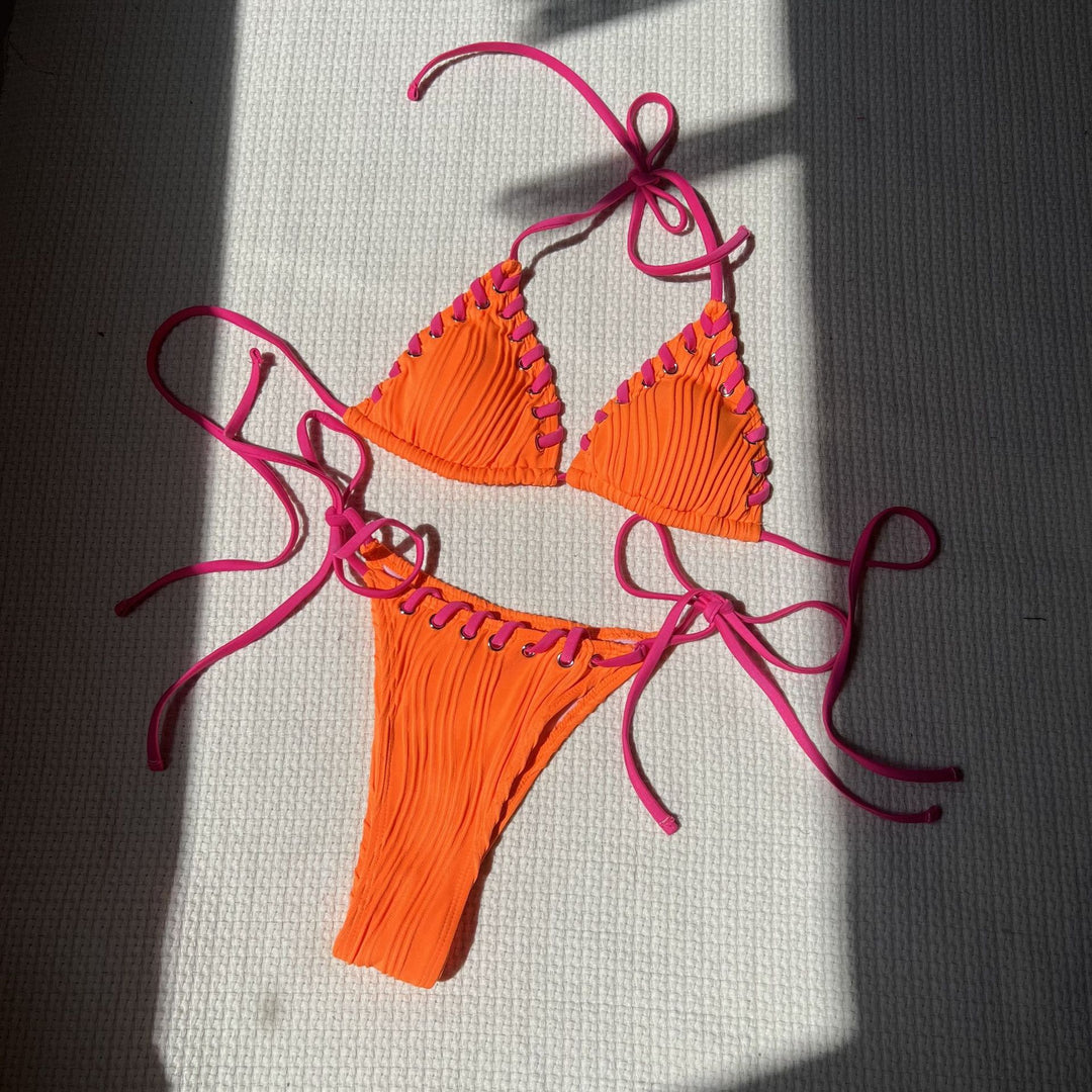 Damen Triangel-Bikini mit raffinierten Schnürdetails EB