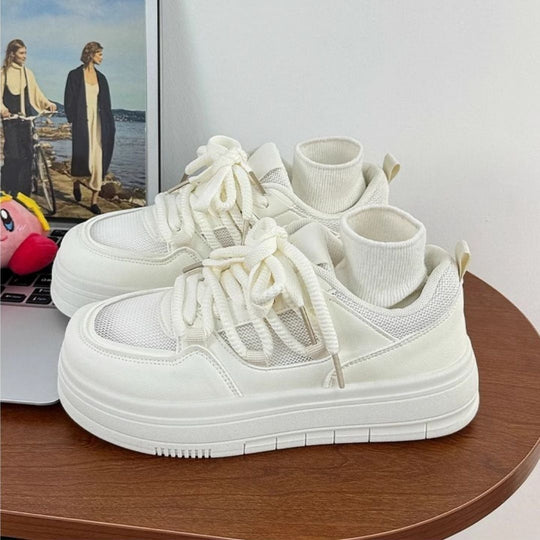 Damen modische Sneakers mit hochgezogenem Schaft und dämpfender Sohle EB