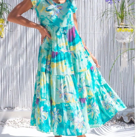 Damen Strandkleid aus leichtem, atmungsaktivem Baumwollmaterial von EB