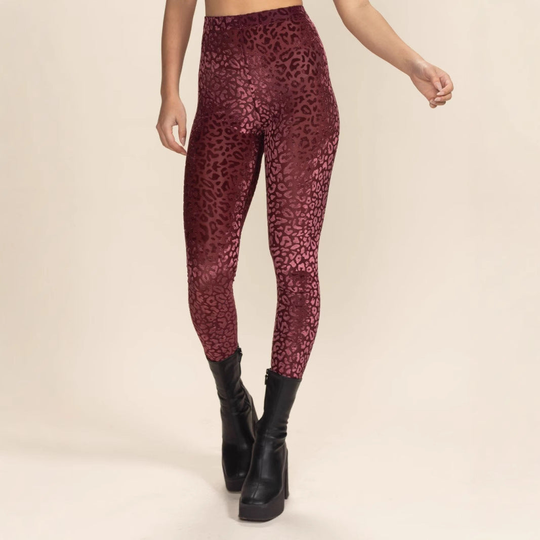 Damen Hochtaillierte Leggings mit animalischem Muster EB