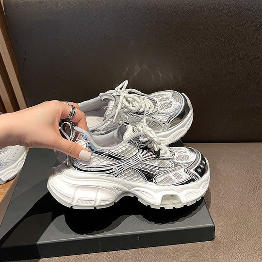 Damen modische Sneaker mit atmungsaktiver Oberflächenstruktur und dämpfender Sohle EB