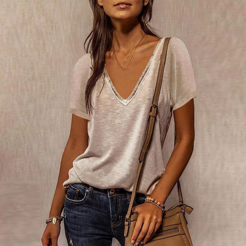 Damen V-Ausschnitt T-Shirt EB
